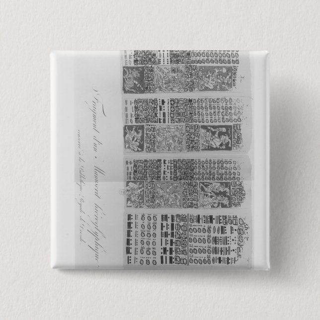 Badge Carré 5 Cm Tables astronomiques maya avec les éclipses (Devant)