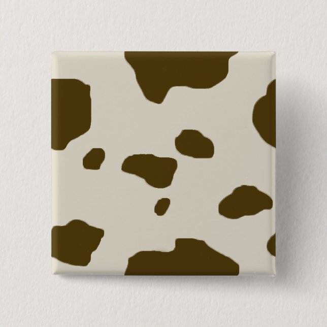Badge Carré 5 Cm Taches brunes de PEAU de VACHE (Devant)
