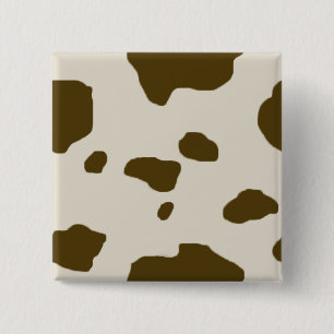 Badge Carré 5 Cm Taches brunes de PEAU de VACHE