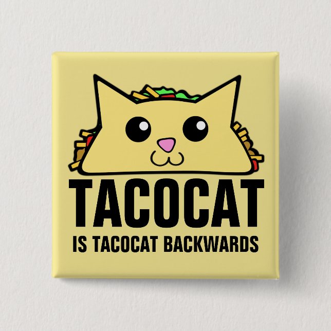 Badge Carré 5 Cm Tacocat Backwards (Devant)