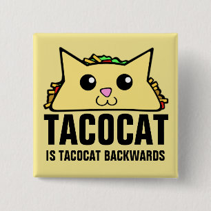 Badge Carré 5 Cm Tacocat Backwards