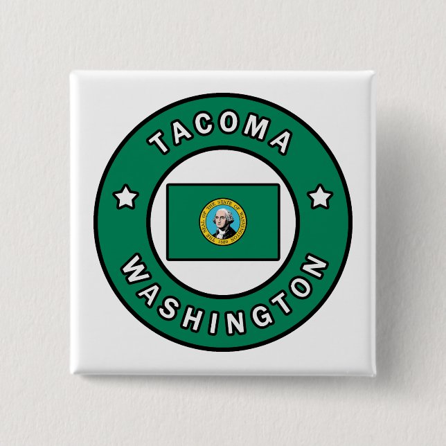 Badge Carré 5 Cm Tacoma Washington (Devant)