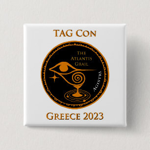 Badge Carré 5 Cm TAG Con Greece 2023 - Bouton Carré