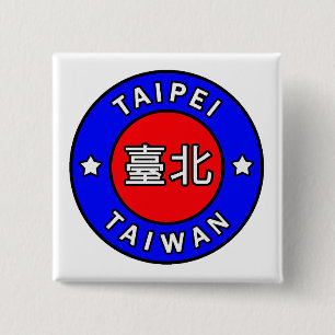 Badge Carré 5 Cm Taipei Taïwan