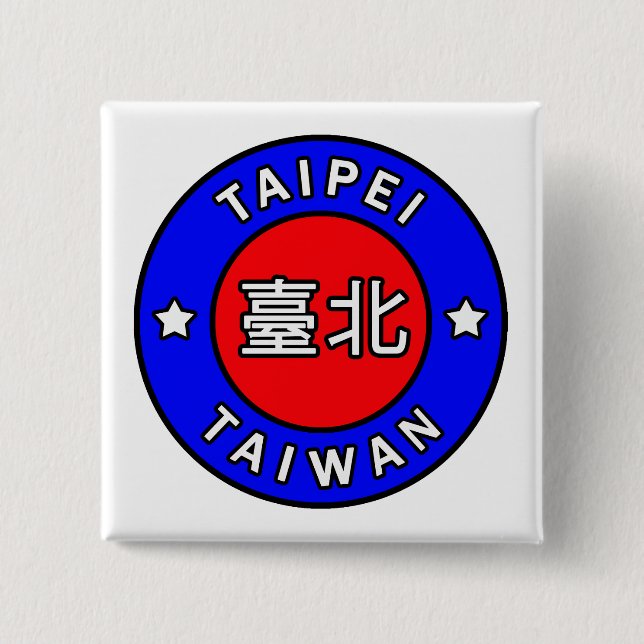 Badge Carré 5 Cm Taipei Taïwan (Devant)