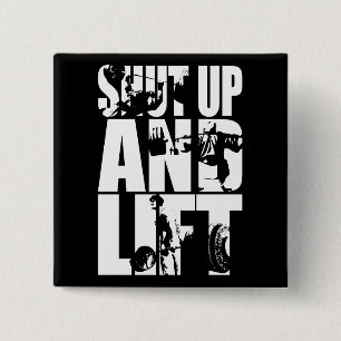 Badge Carré 5 Cm Tais-Tête Et Ascenseur - Motivation De La Salle De