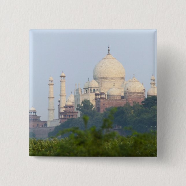 Badge Carré 5 Cm Taj Mahal, Agra, Inde (Devant)