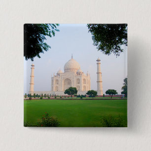 Badge Carré 5 Cm Taj Mahal au lever du soleil l'une des merveilles
