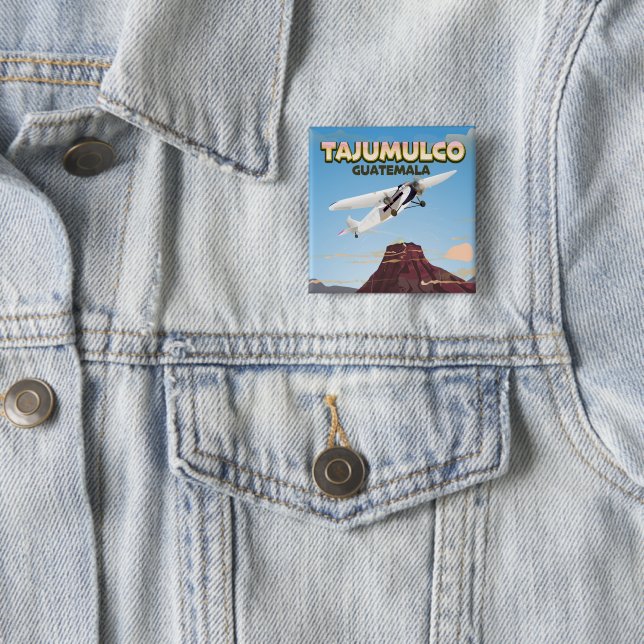 Badge Carré 5 Cm Tajumulco Guatemala (En situation)