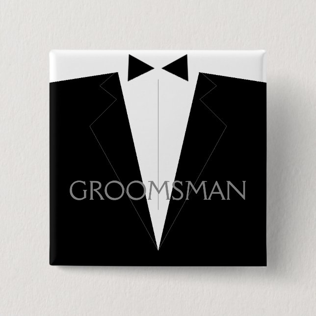 Badge Carré 5 Cm Talent classique de Groomsman (Devant)