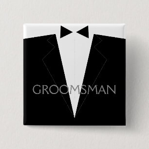 Badge Carré 5 Cm Talent classique de Groomsman