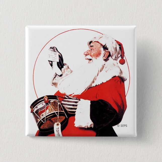 Badge Carré 5 Cm Tambour pour Tommy (Devant)