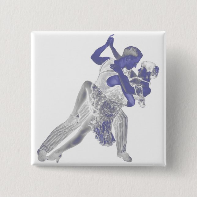 Badge Carré 5 Cm Tango bleu (Devant)