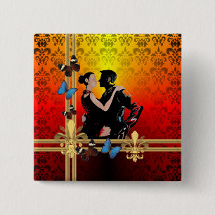 Badge Carré 5 Cm Tango sur damas