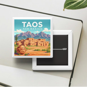 Badge Carré 5 Cm Taos vintage Nouveau-Mexique