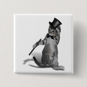 Badge Carré 5 Cm Tap Dancing Cat