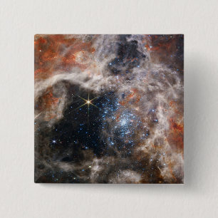 Badge Carré 5 Cm Tarantula Nebula Image de JWST