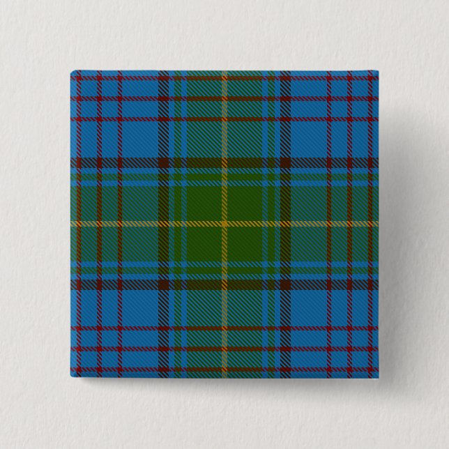 Badge Carré 5 Cm Tartan d'Irlandais du comté du Donegal (Devant)