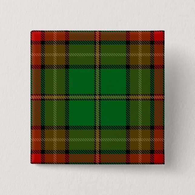 Badge Carré 5 Cm Tartan irlandais du comté de Caven (Devant)