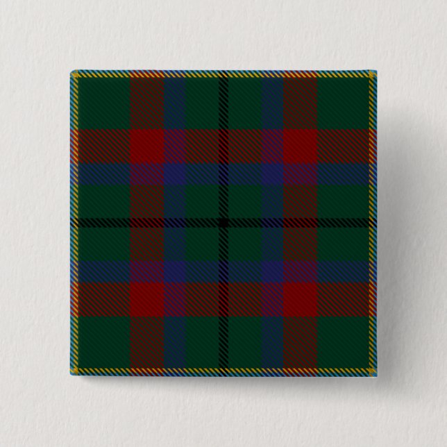 Badge Carré 5 Cm Tartan irlandais du comté de Mayo (Devant)