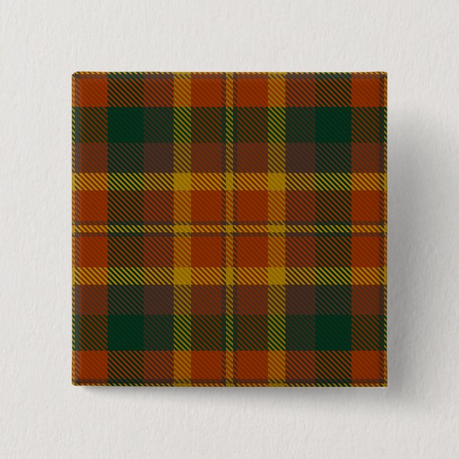 Badge Carré 5 Cm Tartan irlandais du comté de Monaghan (Devant)
