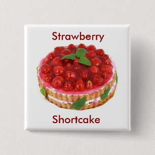 Badge Carré 5 Cm Tarte aux fraises