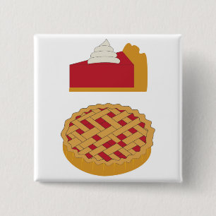 Badge Carré 5 Cm Tarte aux framboises