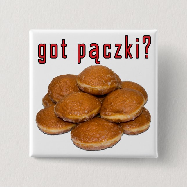 Badge Carré 5 Cm t'as paczki ? Dessert polonais (Devant)
