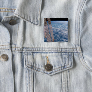 Badge Carré 5 Cm Tasman Et Mer De Corail Recouvertes De Nuages.