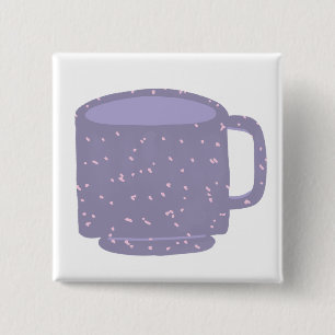 Badge Carré 5 Cm Tasse à boisson en céramique mouchetée violette
