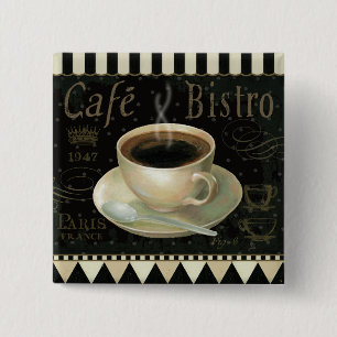 Badge Carré 5 Cm Tasse de café noire