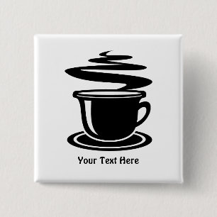 Badge Carré 5 Cm Tasse de café (personnalisable)