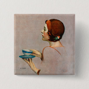 Badge Carré 5 Cm Tasse de Java