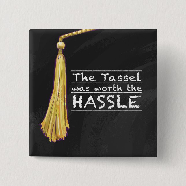 Badge Carré 5 Cm Tassel Hassle Silver (Devant)