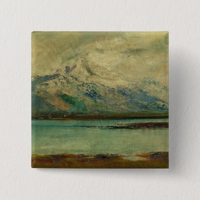 Badge Carré 5 Cm Tatra Mountain Landscape by Ladislav Mednyanszky (Devant)