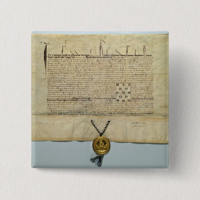 Badge Carré 5 Cm Taureau d'empereur romain saint de Charles IV (Devant)