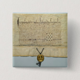 Badge Carré 5 Cm Taureau d'empereur romain saint de Charles IV