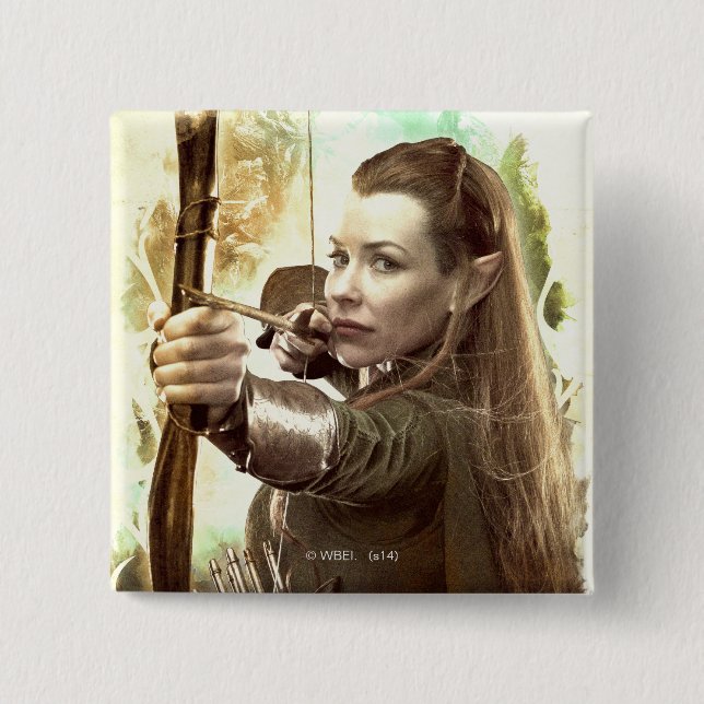 Badge Carré 5 Cm TAURIEL™ Daughter of Mirkwood (Devant)