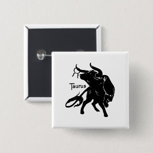 Badge Carré 5 Cm Taurus puissant le Zodiaque Bull