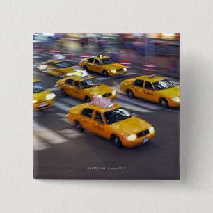 Badge Carré 5 Cm Taxi jaune de New York