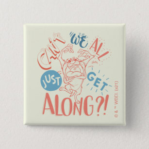Badge Carré 5 Cm TAZ™   Can't we all just get along?!