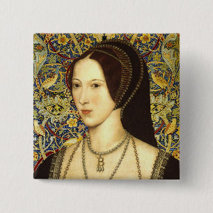 Badge Carré 5 Cm Team Boleyn - Portrait de la reine Anne Boleyn