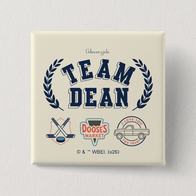 Badge Carré 5 Cm Team Dean Gilmore Girls Design (Devant)