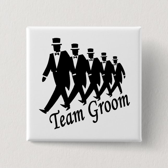 Badge Carré 5 Cm Team Groom (Hommes) (Devant)