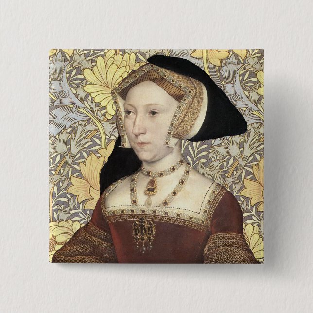 Badge Carré 5 Cm Team Seymour - Portrait de la reine Jane Seymour (Devant)