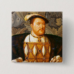 Badge Carré 5 Cm Team Tudor - Portrait du roi Henri VIII