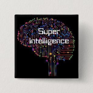 Badge Carré 5 Cm Technologie de super intelligence