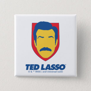 Badge Carré 5 Cm Ted Lasso   Face Icon