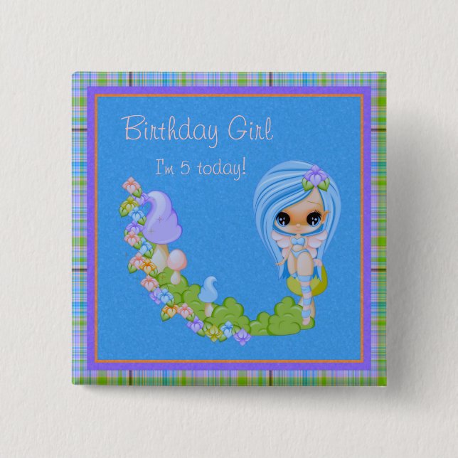 Badge Carré 5 Cm Teensy Fae Cute Faery (Devant)