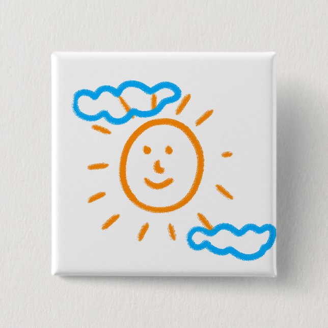 Badge Carré 5 Cm Télécharger des enfants Dessiner Transformer des e (Devant)